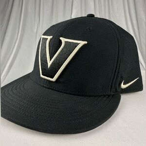 Nike Black Cap with White V Logo